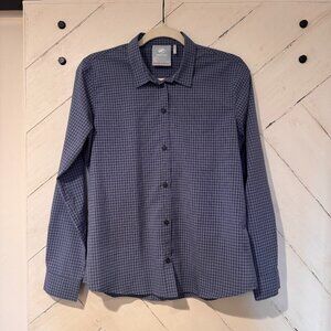 Mammut Blue & Black Plaid Button Down Hiking Shirt